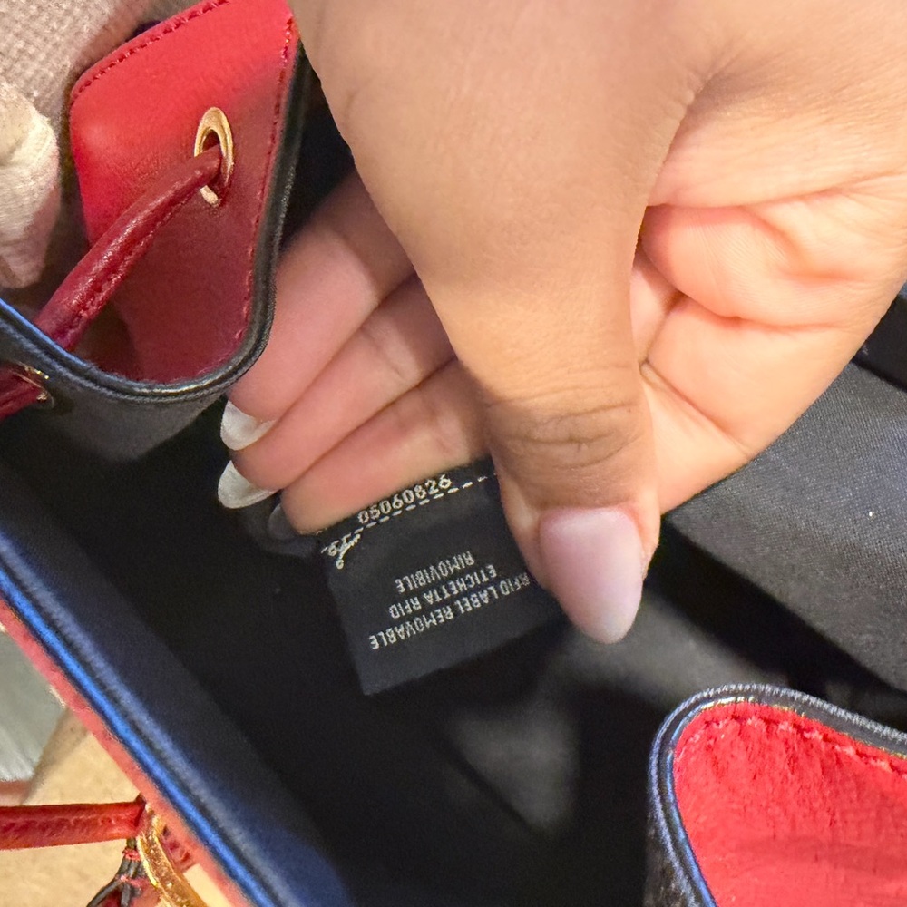 Fendi Red Leather Drawstring Backpack with Gold H… - image 10